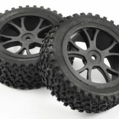Fastrax Cuboid Buggy Tyres On Black Wheels - 1:10 Buggy Front -Fastrax Sales Shop FAST0036B 1