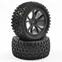 Fastrax Cuboid Buggy Tyres On Black Wheels - 1:10 Buggy Rear -Fastrax Sales Shop FAST0037B 2