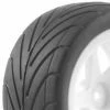 Fastrax 1/10th Pre Glued Buggy Tyres - 12mm Hex White - Arrow Pattern - Front (2)
