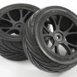 Fastrax 1/10th Pre Glued Buggy Tyres - 12mm Hex Black - Arrow Pattern - Rear (2) -Fastrax Sales Shop FAST0049B 1