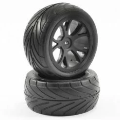 Fastrax 1/10th Pre Glued Buggy Tyres - 12mm Hex Black - Arrow Pattern - Rear (2) -Fastrax Sales Shop FAST0049B 2