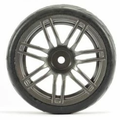 Fastrax 1:10 Street Treaded Tyres On 14 Spoke Gun Metal Wheels (4) -Fastrax Sales Shop FAST0078GM 2