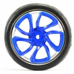 Fastrax 1:10 Street Treaded Tyres On Tri-5 Blue/Chrome Wheels (4) -Fastrax Sales Shop FAST0088BLC 2