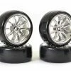 Fastrax 1:10 Drift Tyres On Chrome 10 Spoke Wheels (4)