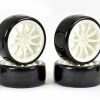 Fastrax 1:10 Drift Tyres On White 10 Spoke Wheels (4)