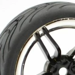 Fastrax 1:10 Street Tread Tyres On 10 Spoke Black/Chrome Wheels (4) -Fastrax Sales Shop FAST0096BC 1