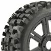 Fastrax 1:8 Rock Block Mounted On 8 Spoke Black Wheels (2)
