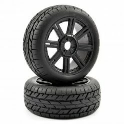 Fastrax 1:8 Eagle Road Tread Tyres Mounted On Black Wheels (2) 6 Fastrax 1:8 Eagle Road Tread Tyres Mounted On Black Wheels (2) -Fastrax Sales Shop FAST1015B 1