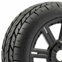 Fastrax 1:8 Eagle Road Tread Tyres Mounted On Black Wheels (2)