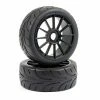 Fastrax 1:8 Buggy Arrow Treaded Tyres - Mounted On 12 Spoke Black 17mm Hex Wheels (2)