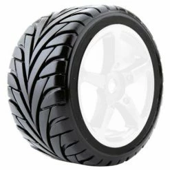 Fastrax 1:8 Truggy Eagle Tyres Mounted On 5 Spoke White Zero Offset Wheels (2)