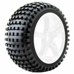 Fastrax 1:8 Truggy Rock Mtd On 5-Spoke White 0 Offset (2) ** CLEARANCE **