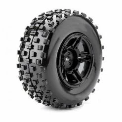 Fastrax 1:10 SC Rock Block Tyres Mounted On 12mm Hex Slash 2WD Front Wheels (2)