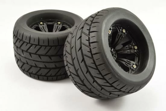 Fastrax Eagle 1:8 MT Tyres Mounted On Spoked Black Half Inch Offset Wheels (2) 2 Fastrax Eagle 1:8 MT Tyres Mounted On Spoked Black Half Inch Offset Wheels (2) - Image 2