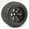 Fastrax Eagle 1:8 MT Tyres Mounted On Spoked Black Half Inch Offset Wheels (2)