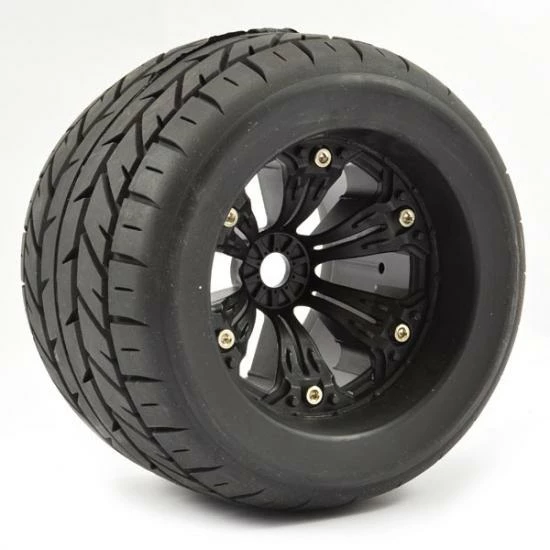 Fastrax Eagle 1:8 MT Tyres Mounted On Spoked Black Half Inch Offset Wheels (2) 1 Fastrax Eagle 1:8 MT Tyres Mounted On Spoked Black Half Inch Offset Wheels (2)