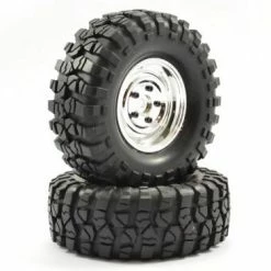 Fastrax Sawblock Scale 1.9 Wheels With Tyres - 108mm OD - Chrome (2) -Fastrax Sales Shop FAST1266C 1