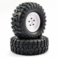Fastrax Sawblock Scale 1.9 Wheels With Tyres - 108mm OD - White (2) ** CLEARANCE ** -Fastrax Sales Shop FAST1266W 1