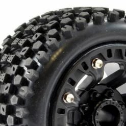 Fastrax 1:16 Stinger Tyres Mounted On Black 8SP 12mm Hex Wheels -Fastrax Sales Shop FAST1302B 2