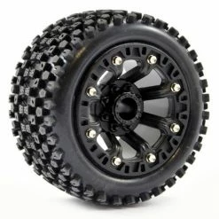 Fastrax 1:16 Stinger Tyres Mounted On Black 8SP 12mm Hex Wheels