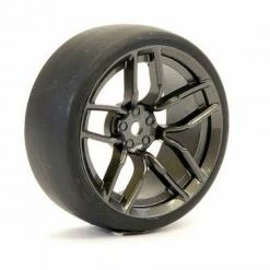 Fastrax Drift D1 Tyres Mounted On 3mm Offset 10 Spoke Graphite Wheels (4) -Fastrax Sales Shop FAST1356G D13 2