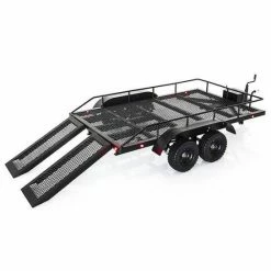 Fastrax Scale Dual Axle Truck Car Trailer With Ramps + LED Lights